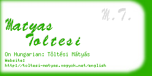 matyas toltesi business card